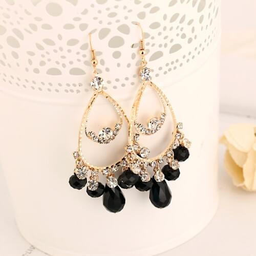 YFJEWE Factory production of foreign trade fashion jewelry droplets crystal girl sexy earrings sell earrings for women E003