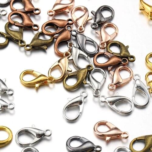 50pcs/lot Alloy Lobster Clasp Hooks For Jewelry Making DIY Necklace Bracelet Chain End Closurer Connector Accessories Supplies