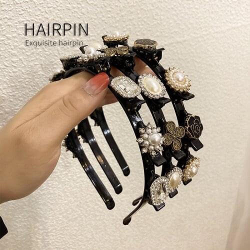 Bangs Fixed Crystal Flower Hairbands For Women Hair Accessories For Girls Hair Band Hair Bows Hairband Headbands