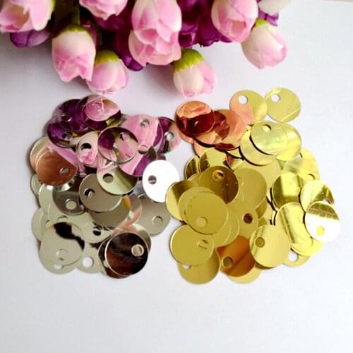 20mm Gold/ silver1500pcs/bagFlat Round Loose Sequins Paillettes Sewing Wedding Crafts, Women DIY Accessory, Lentejuelas Para