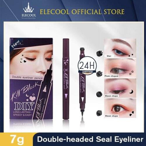 1PC Dual-End Seal Eyeliner Stamp Liquid Eyeliner Pencil 2 In1 Moon Star Heart Stamps Waterproof Quick-Dry Eye Liner Makeup TSLM1