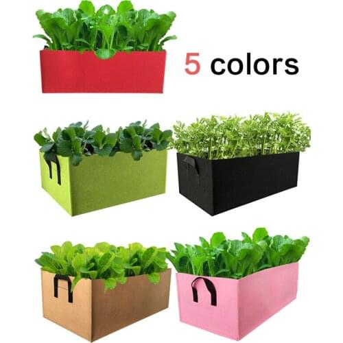 1pcs Growing Flower Grow Bag Vegetable Planting Bag Fabric Raised Garden Bed Square Garden Planter Pot With Handle for Plants