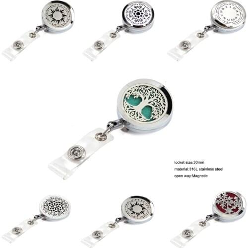 1PC Metal Retractable Badge Reel Perfume Locket Exhibiton ID Name Card Badge Holder School Office Supplies