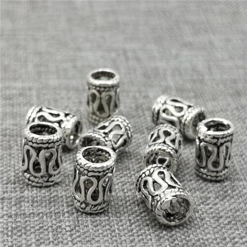 12 Pieces of 925 Sterling Silver Small Spiral Tube Spacer Beads for Bracelet