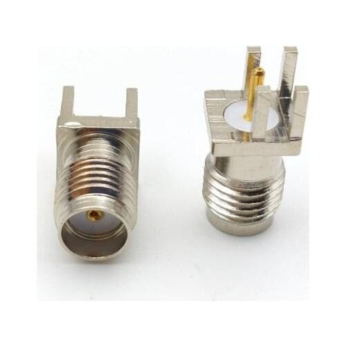 100Pcs copper SMA female jack solder edge PCB clip connectors
