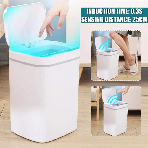 12L Automatic Touchless Smart Sensor Rubbish Intelligent Induction Motion Sensor Garbage Bin Home Kitchen Trash Can Eco-friendly