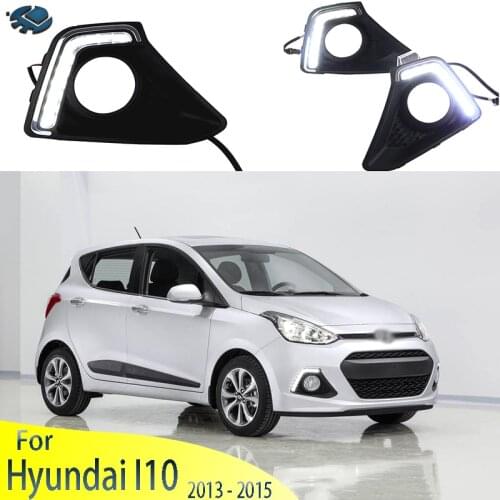 2pcs LED Daytime Driving Running Light For Hyundai I10 2013 - 2015 Fog lamp White light LED Day Light