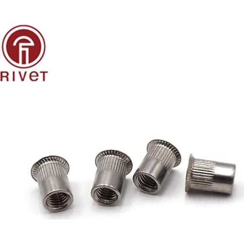 304 Stainless Steel M3 M4 M5 M6 M8 M10 M12 Big Flat Head Thread Rivet Nuts Multi Size Insert Nut Sert Cap for Nut Rustproof 10PC