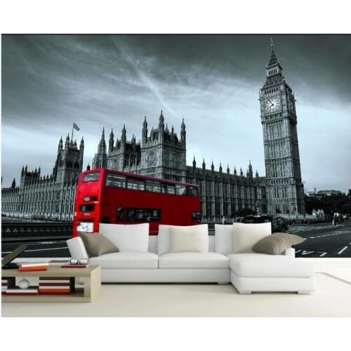 Custom photo 3d wallpaper Retro city red car high speed background living room home decor 3d wall murals wallpaper for walls 3 d