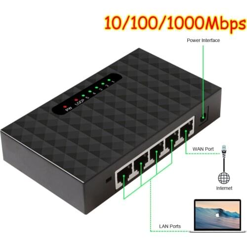 5 Port Gigabit Network Switchs Desktop Switch 10/100/1000Mbps Fast Ethernet Network Switch LAN Full/Half duplex Exchange
