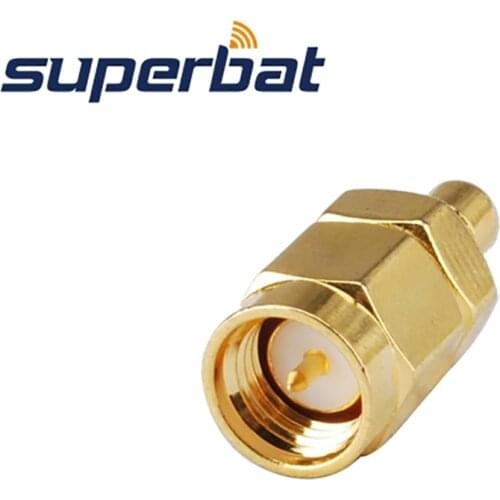 Superbat 5pcs SMA-SMB Adapter SMA Male Plug to SMB Female Jack Straight Gold-pleated