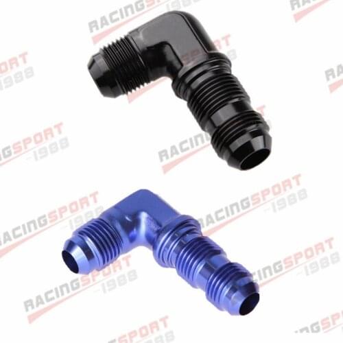 10AN AN-10 AN10 90 Degree Aluminum Flare Bulkhead Adapter Fitting Black/BLUE