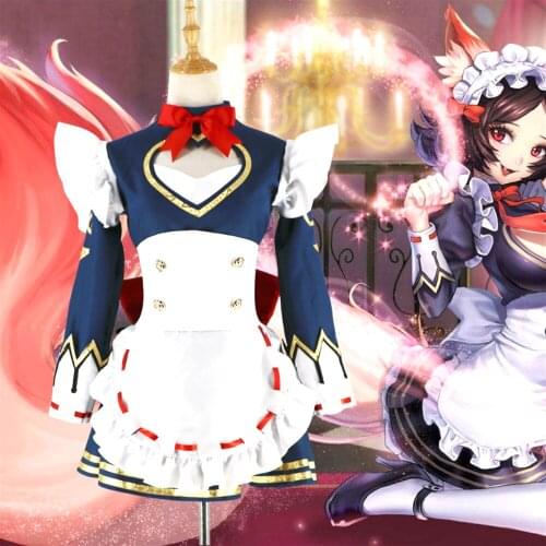 Anime Women Daji Cosplay Arena of Valor Roleplay Costume Girl Lolita Princess Maid Sexy Dress Apron Penta Storm Game Uniform Set