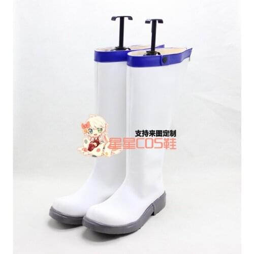 Fairy Tail Lucy Heartphilia White Cosplay Shoes Boots X002