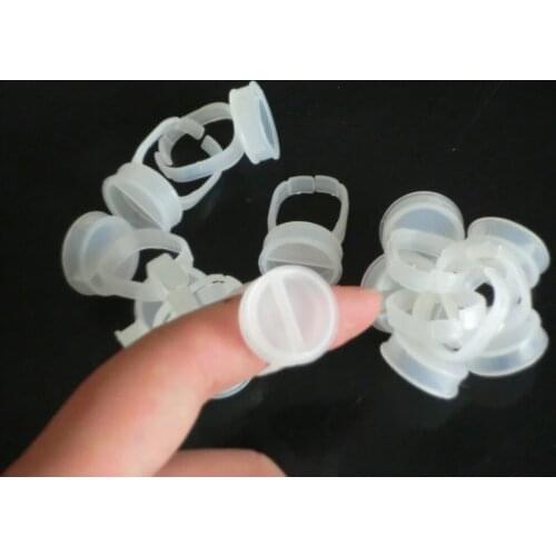 Free Shipping 100pc Permanent Makeup Easy Ring Ink Container/Cup Large Size had separator in the middle