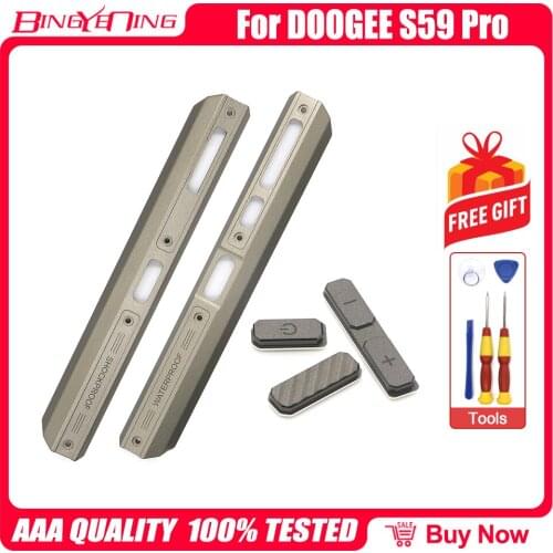 New Housing A Front shell Middle Side Plastic Frame Cases Middle Case + Power Volume SOS Button Repair Parts For Doogee S59 Pro