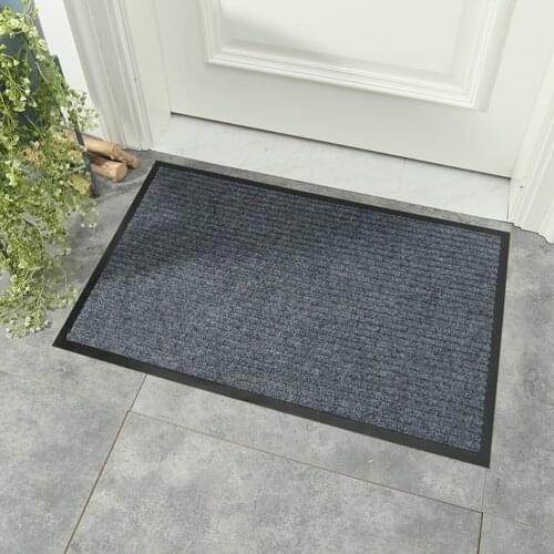 Door Carpet Doormat Rectangle Solid Color Stripe Footwear Shoes Carpet Stain resistant Non-Slip Floor Rug For Bathroom Kitchen
