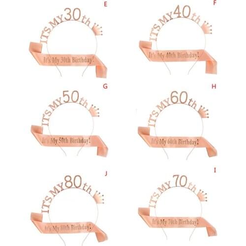 It Is My 13 16 18 21 30 40 Birthday Party Satin Sash Crown Tiara Party Supply