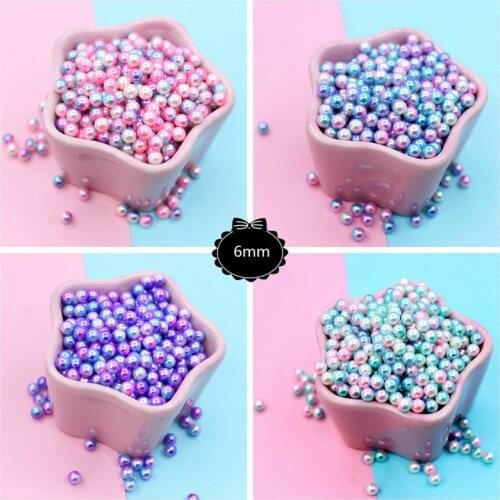 20g 6mm DIY Slime Pearl Filling Clay Crystal Glue Decoration Round Ball Mini Mermaid Beads Charm DIY Wish Bottle Filling