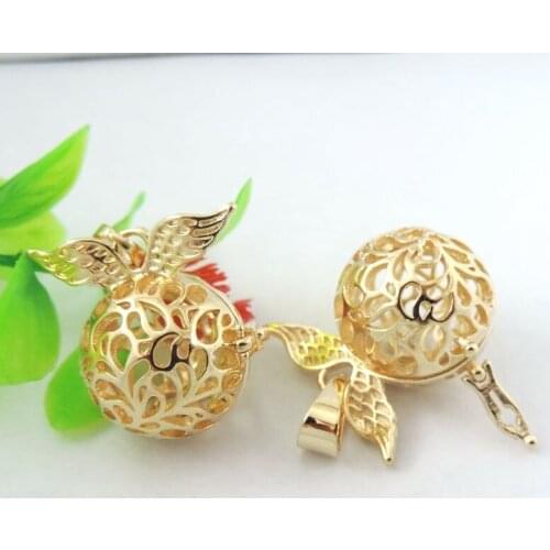 GraceAngie 1pcs Gold Personal Wings Shape Pendant Necklace Fragrance Essential Oil Aromatherapy Diffuser Wedding Birthday Gift