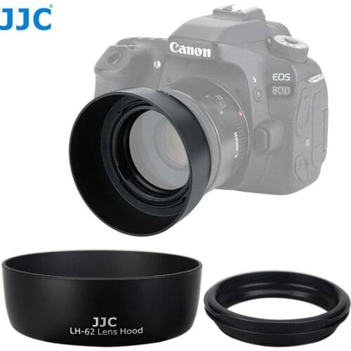 JJC Reversible Bayonet Camera Lens Hood Shade for Canon EF 50mm f/1.8 II and EF 50mm f/1.8 Lens replaces Canon ES-62 ES62