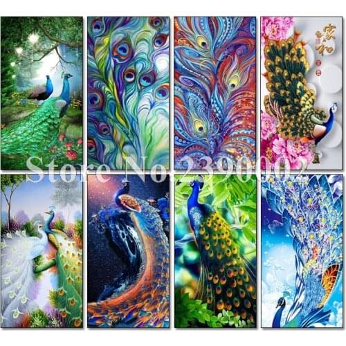 5D Diy Diamond Embroidery Set Full Drill Diamond Painting Picture Of Stones Wall Decor Peacock Animals Mosaic Sticker Decor Gift