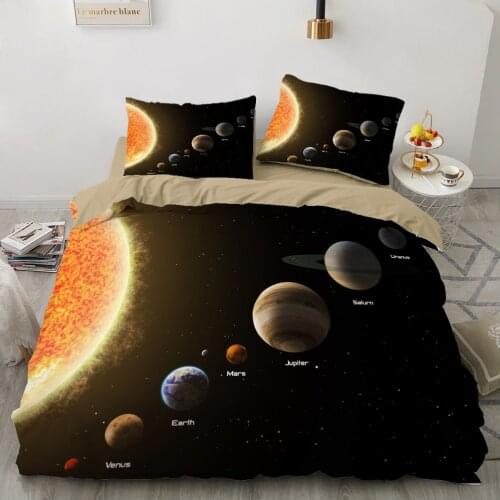 Euro Family sets Bed linen set for home Bedding Set duvet cover 150*200 200*220 size 2 sp Bed sheet Pillowcase Galaxy Planet