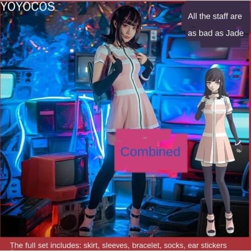 YOYOCOS Akudama Drive Everyman Cosplay Costume Fraud Division Pink White Girl Dress Halloween Costume Anime Cosplay Party New