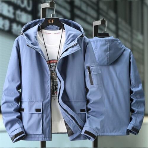 Spring and Autumn New Jacket Mens Coat Youth Korean Casual Work Clothes Mens Wear Versatile Loose Hooded Mens Wear