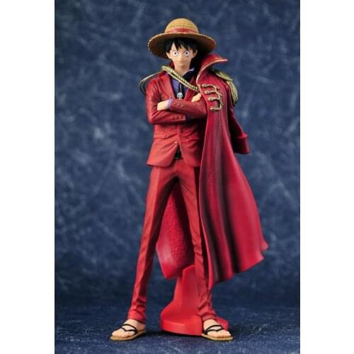 One Piece Luffy 20th Anniversary Ver. PVC Action Figure Red Cloak The Ultimate King Luffy Sanji Zoro OP Collectible Model 25cm