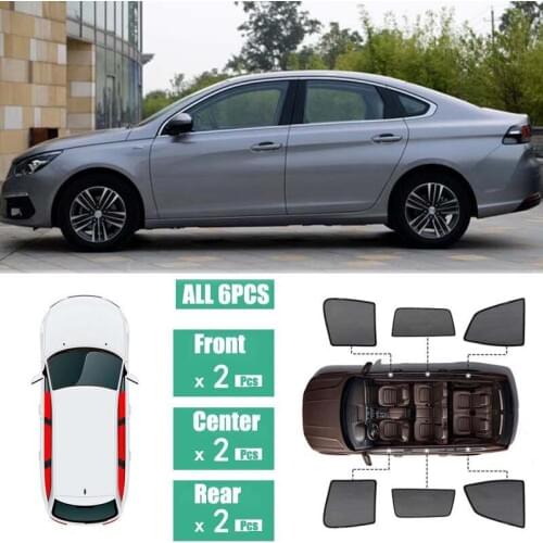 Side Windows Magnetic Sun Shade UV Protection Ray Blocking Mesh Visor Fit For Peugeot 308 2015-2018