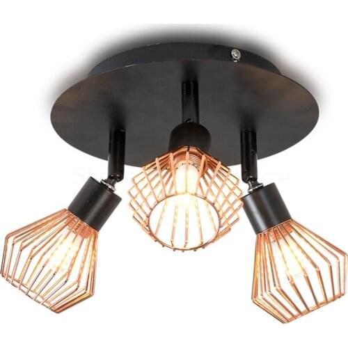 Nordic Minimalist Led Ceiling Lamps Black 3head Bird Cage Living Room Lighting Fixtures Home Decor Bedroom Lamp Ceiling Lights