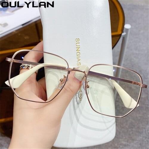 Oulylan Anti Blue Light Glasses Frame Women Men Fashion Polygon Eyeglasses Student Prescription Myopia Spectacle Frames