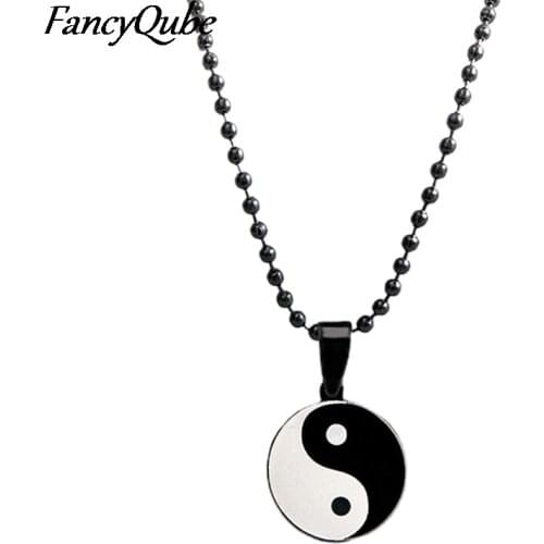 Matching Best Friends Puzzle Yin Yang Chi Stainless Steel BBF Pendant Friendship Couple Bagua Necklace for Valentines Gift