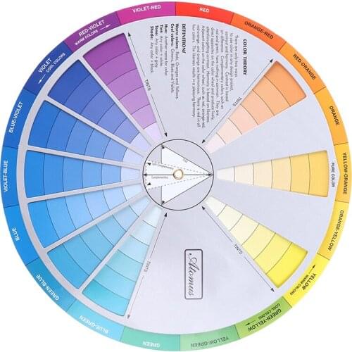 Professional Paper Card Design Color Mixing Wheel Ink Chart Guidance Round Central Circle Rotates Tattoo Nail Pigment
