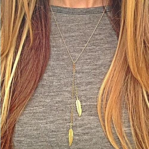 Simple Long Gold Necklace with Delicate Drop Chain o Lariat Jewelry Long Necklace