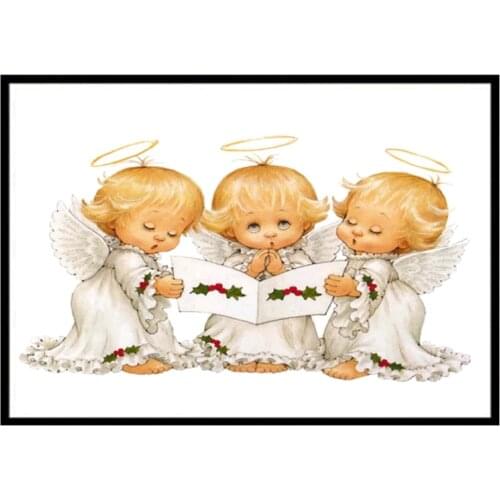 Religion Angel Girl Printed 11CT Cross-Stitch Set DIY Embroidery DMC Threads Craft Needlework Painting Handmade Wholesale