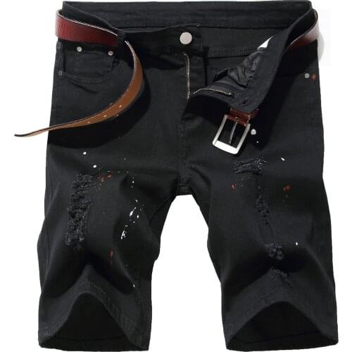 New Mens Stretchy Short Jeans Fashion Casual Slim Fit High Quality Elastic Denim Shorts Male Brand Summer Clothes