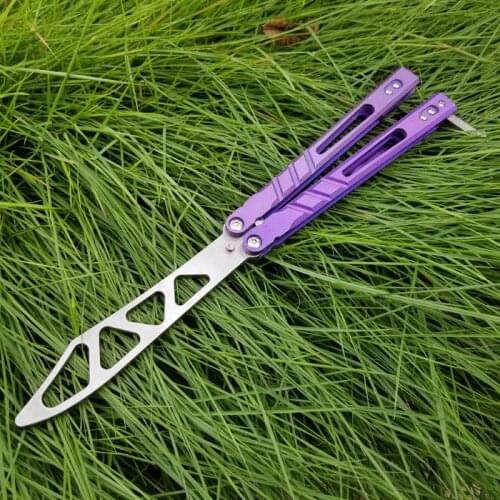 The One Piece Titanium Handle AB Practice Blade Butterfly Swing Knife Not Sharp High Hardness Tactical Outdoor Camp EDC Tool