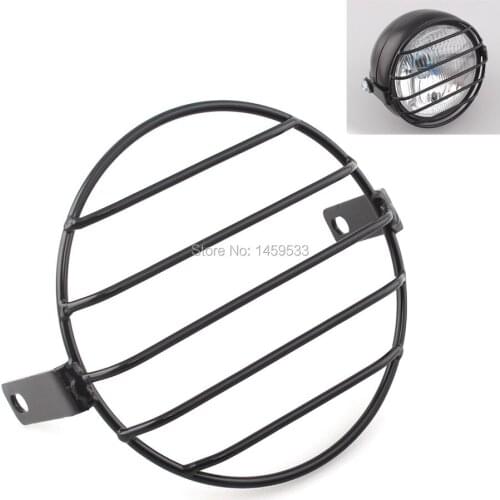 Universal 6.3 inch Black Retro Metal Grill Motorcycle Front Headlight Protector Cover Fits For Triumph Suzuki Kawasaki Bobber