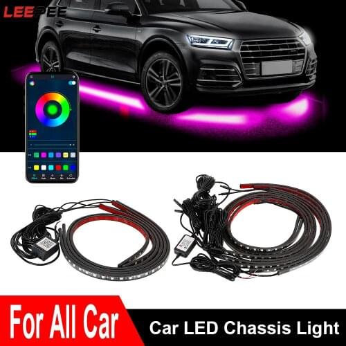 LEEPEE Universal Car Chassis Neon Atmosphere Light APP Control Waterproof Car UnderglowLED Light RGB Multicolor LED Strip