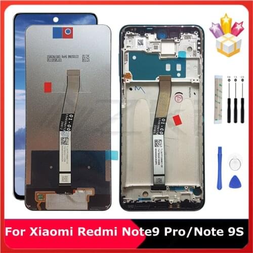 6.67"For Xiaomi Redmi Note 9s LCD Digitizer Display Note9 pro Full Panel Glass Touch Screen With Frame Assembly Parts M2003J6B2g