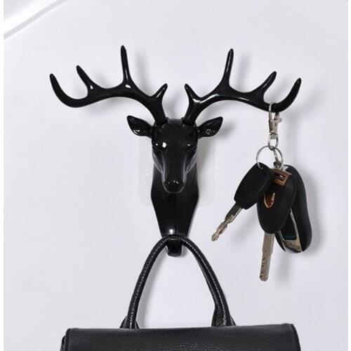 1pcs Home Storage Vintage Animal Deer Stags Head Hook Wall Hanger Clothes Rack Key Holder Multifunction Room Decorative Hooks