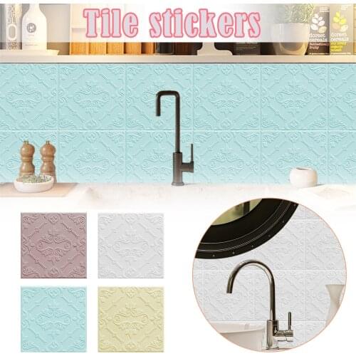 1pcs Moroccan Retro Toilet paper Home Improvement Waterproof Self adhesive Wall Tile Sticker Kitchen Bathroom Furniture