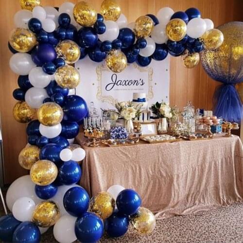 102Pcs/Set Navy Blue Gold Balloons Garland Arch Kit Birthday Decoration Boy Baby Shower Latex Confetti Arche Ballon Supplies