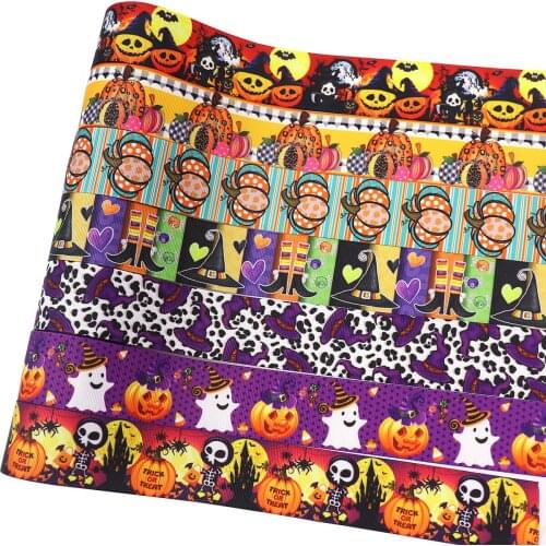 5 yards 1-1/2 inchHalloween handmade DIY heat transfer ribbon webbing threaded belt ribbed ribbon satin ribbon