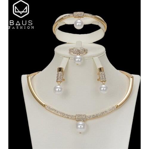 BAUS 2018 african beads jewelry set earrings Necklace sets for Women Gold Color jewelry sets Ethiopian Jewelry Wholesale Design