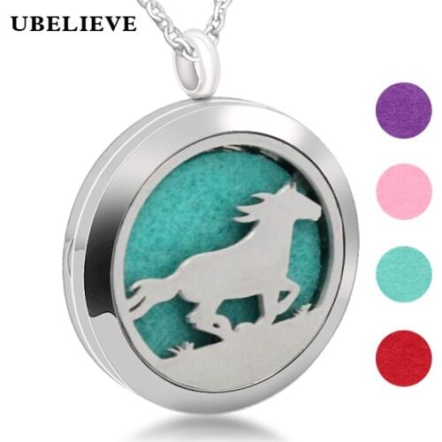 Choker Essential Oil Pendant Necklace 30mm Stainless Steel Aromatherapy Essential Oil Diffusing Necklace Pendant Perfume Locket