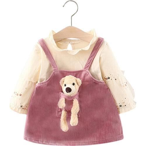 Autumn Girls Dress Toddler Kids Baby Girls Dress Princess Elegant Lotus Leaf Collar Denim Party Wedding Dress Children Clothes