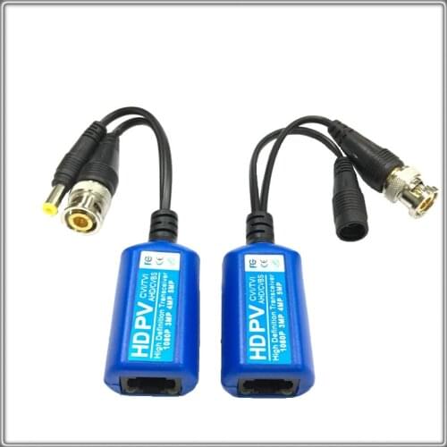 For 2MP 3MP 4MP 215PV 200M Range For HD CVI/AHD/TVI Twisted BNC CCTV Passive Transceivers Cat5 CCTV UTP Video Balun IPC